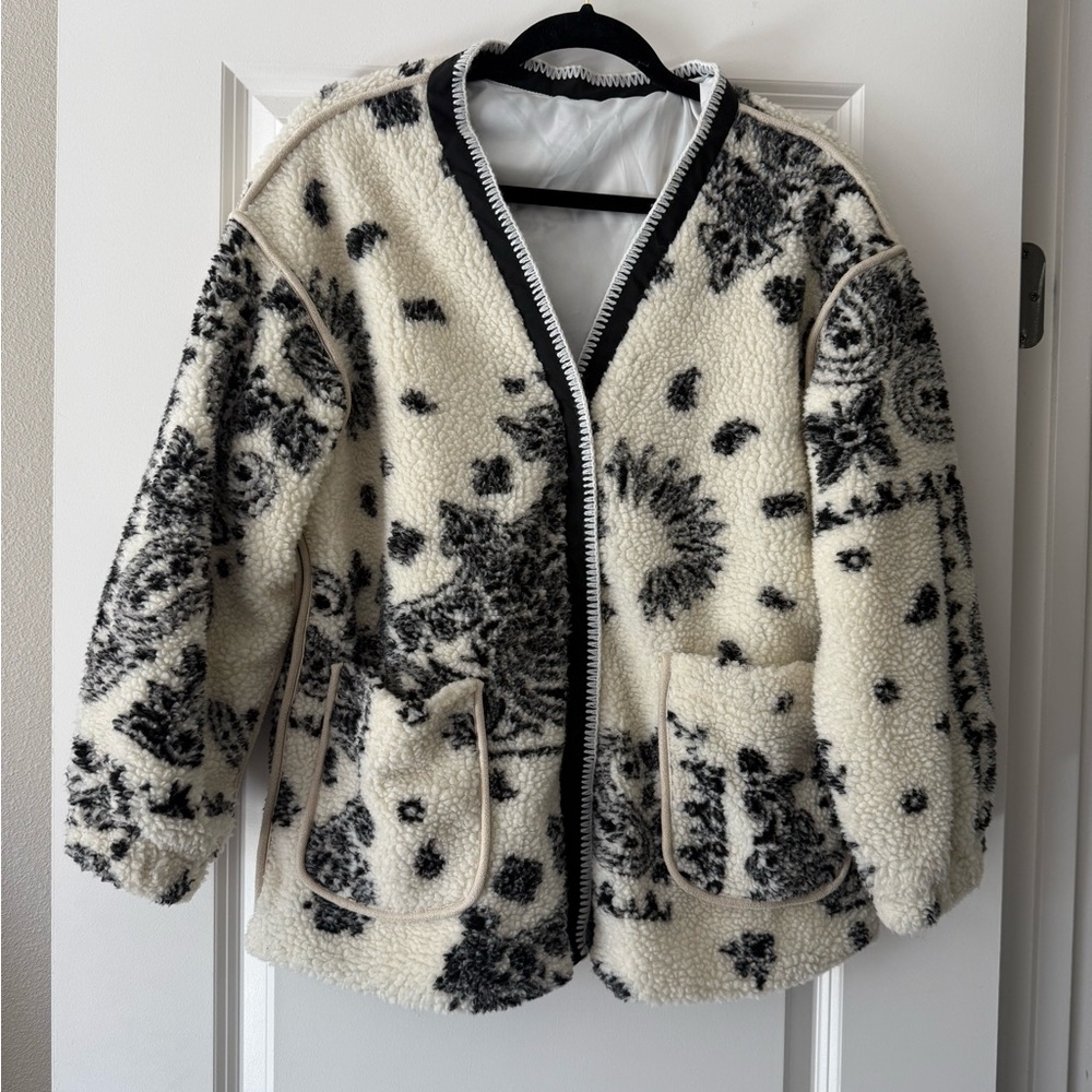 Donated: Cozy Black and White Fleece Jacket - donating 5/7